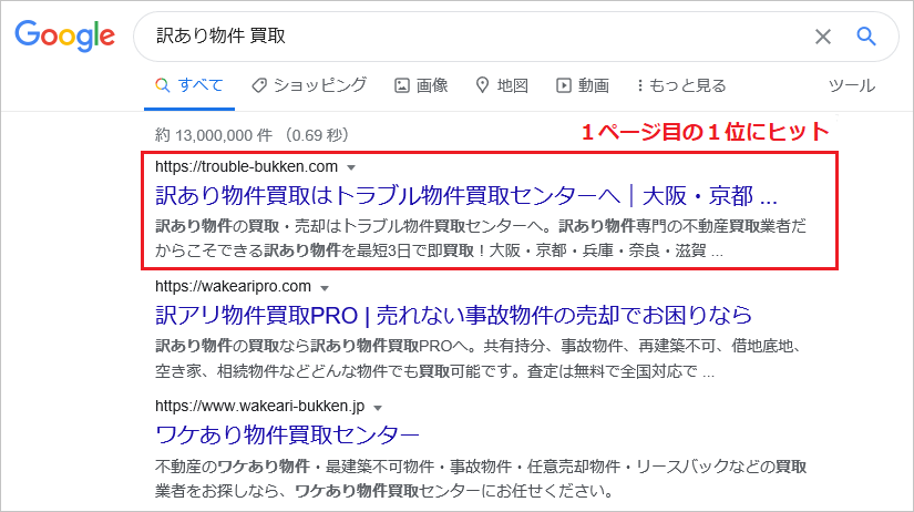 大阪の不動産業者のSEO対策